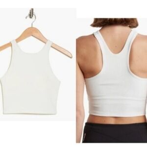 2 NWT tops - Kyodan Ottoman Built in Bra Tops in Denim and White